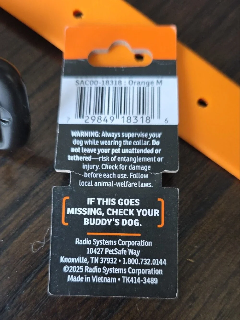 Rugged Utility Dog Collar — Orange